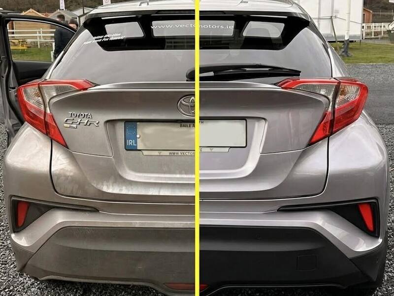 Car exterior before and after