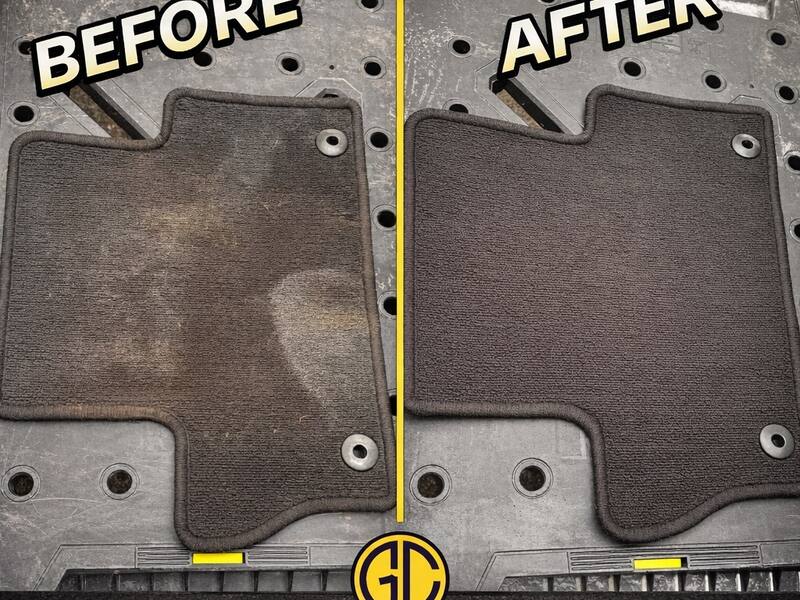 Car mat before and after deep clean
