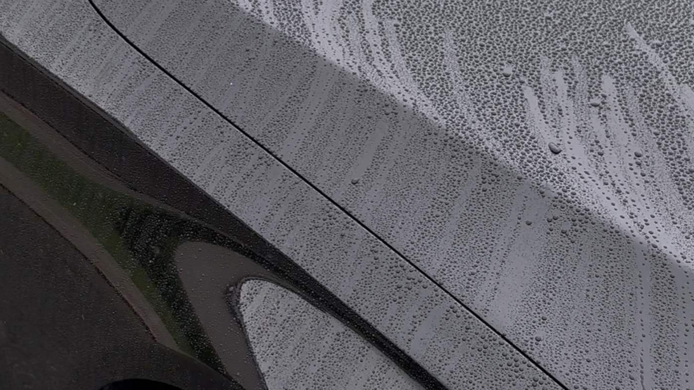 Water beading on ceramic coated car — mobile detailing Wicklow